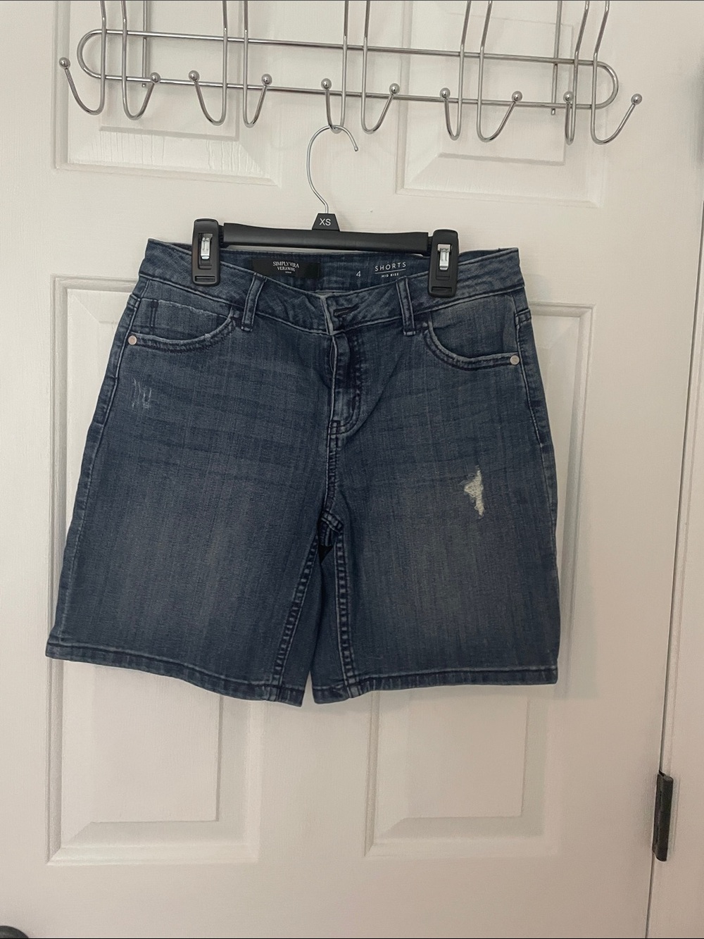 Simply Vera Vera Wang Dark Blue Distressed Jean Shorts